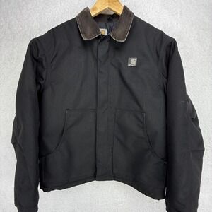 Carhartt Nylon Jacket Quilt Lined Mens Medium J132 BLK Black